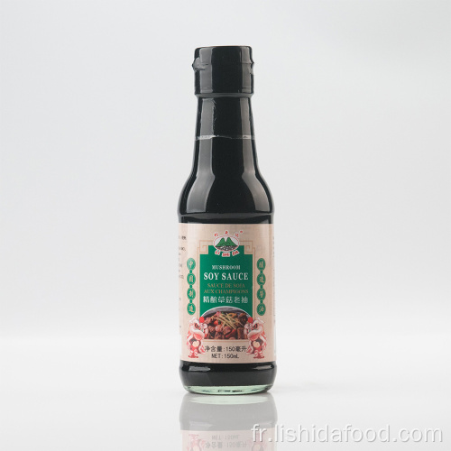 Sauce de soja foncé de champignon de bouteille en verre de 150ml